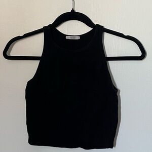 Classic Black Cropped Tank Top | Women